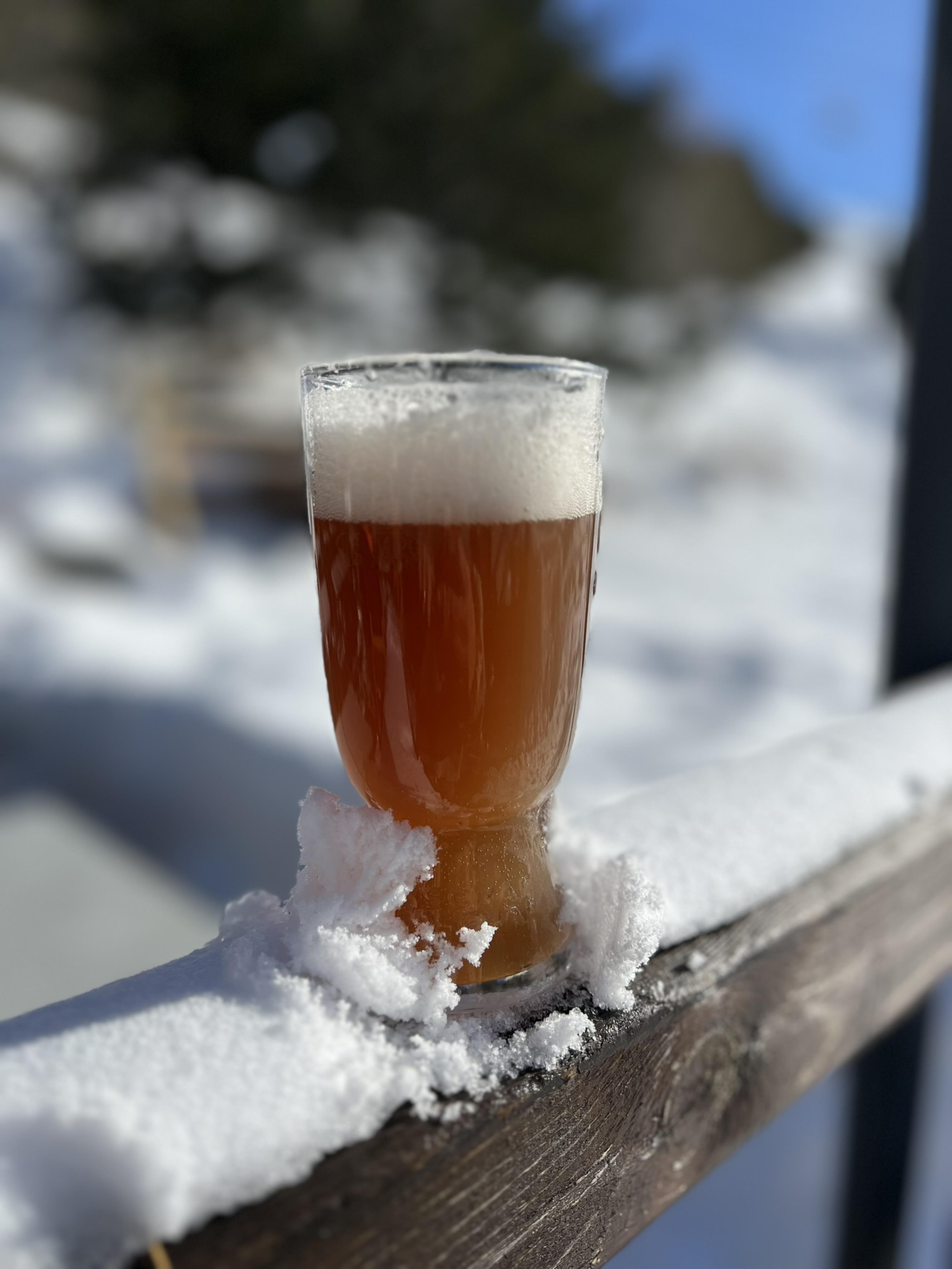 biere, neige, terrasse, soleil, station, menuires